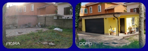 EDIFICAZIONE NUOVA AUTORIMESSA SARONNO - confronto fra prima e dopo l'intervento