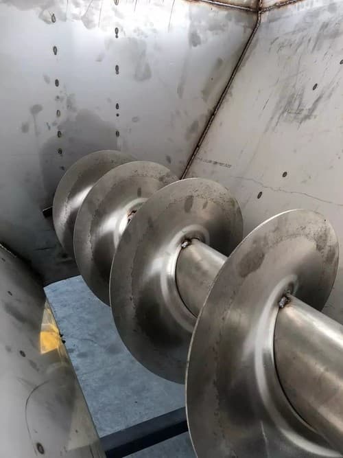 costruzione coclea trasporto materiali in AISI 304/316 drenante e non drenante