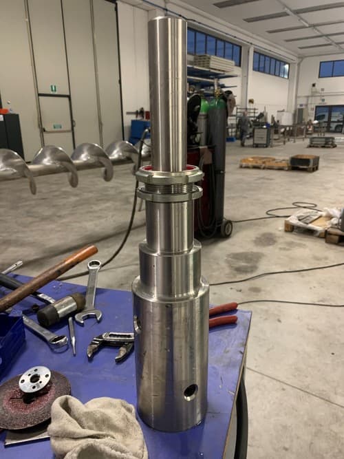 costruzione perni coclea trasporto in AISI 316