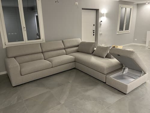 divano - Divano angolare con pouff contenitore