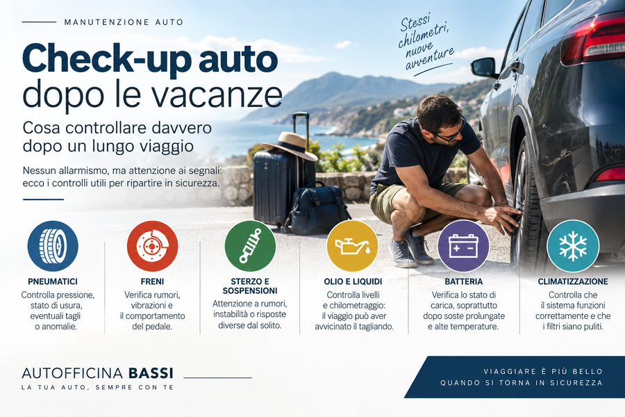 Check-up auto dopo le vacanze: cosa controllare dopo un lungo viaggio